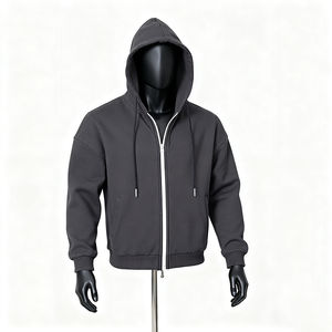 เสื้อฮู้ดดี้ผู้ชายแบบสตรีทแวร์สุดยูนีค ทรงโอเวอร์ไซส์ ผ้าหนา 400 กรัม ลายพราง แต่งคริสตัลเต็มตัว ซิปหน้า - Product Image 2