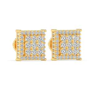 Luxury VVS Moissanite Diamond 925 <b>Sterling</b> <b>Silver</b> <b>Stud</b> Earrings 14K Solid Gold Hip Hop Fine Jewelry for Women - Product Image 2