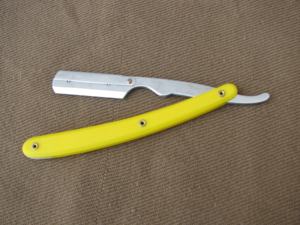 Maquinilla de afeitar con mango de plástico azul ligero con hoja de acero inoxidable para el trabajo diario de afeitado del peluquero - Product Image 3