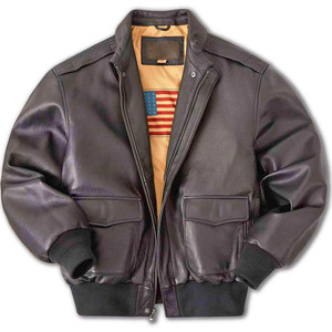 High Quality Men's Genuine Leather Winter <b>Jacket</b> with Canvas Fabric Front Logo Eco-Friendly & Breathable Custom OEM in Stock - Product Image 1