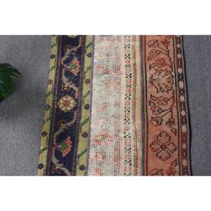 Alfombra de lana de retazos azul verde tradicional 1,9X6,7 pies turco área grande rectángulo pasillo para habitación de látex adolescente cabecera - Product Image 5