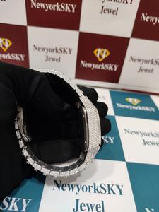 นาฬิกาข้อมือระบบอัตโนมัติโบราณแบบ VVS Moissanite เพชรประดับเพชรสายสแตนเลสทรงสี่เหลี่ยม - Product Image 6