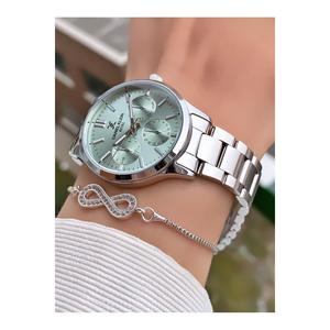 Orologio da polso da donna Color argento di marca con garanzia di 2 anni-braccialetto regalo - Product Image 1