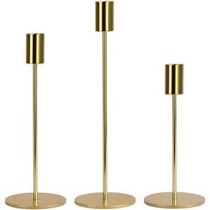 Bougeoir en fer plaqué or Accent décoratif durable pour tables à manger et salons - Product Image 5