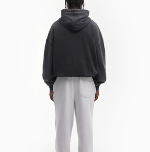 Sudaderas con capucha para hombre de gran tamaño de peso pesado Vintage Boxy Cropped Hoodie Blank Pullover Streetwear Acid Washed Hoodie Hombres - Product Image 4