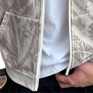Sweat-shirt à capuche zippé pour homme, imprimé camouflage, en polaire douce et respirante, coupe oversize, coupe-vent, pour l'automne et le streetwear - Product Image 6