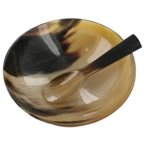 Luxury Handicraft Small Horn Bowl with Brass Rim Organic Artisan Table Decor Elegant Dinnerware