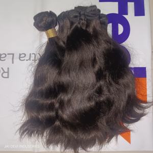 Extensiones de cabello humano crudo indio de un solo donante estilo de onda de agua suelta de tramas de genio de onda profunda de templo - Product Image 2