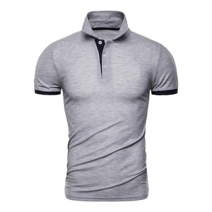 Chemise en coton 100% tricoté respirant, anti-plis, à séchage rapide, à manches courtes, avec fermeture éclair, couleur unie, pour homme, vêtements d'équipe avec logo personnalisé - Product Image 4