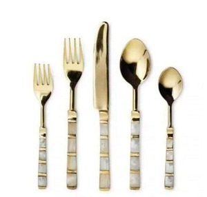Ensemble de couverts design en acier inoxydable avec manche en nacre Ensemble de couverts de luxe pour la maison, la cuisine et l'hôtel - Product Image 5