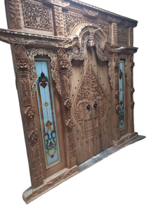 ประตูไม้แกะสลักประตูไม้ gebyok ประตูอินโดนีเซียแบบดั้งเดิม - Product Image 2