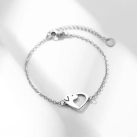 Bracelet pour femme en acier inoxydable plaqué or 18 carats, style géométrique simple et décontracté, bijou pour amoureux des animaux, charme animalier tendance