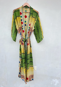 Robe lisse en soie crêpe vintage pour vêtements quotidiens et de fête Saisons printemps/automne/été Taille libre - Product Image 4