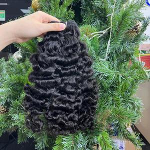 Bundle de cheveux bruts bouclés birmans et vietnamiens de haute qualité pour femmes noires un donneur trame de dentelle brun foncé - Product Image 5