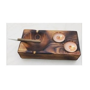 Cenicero hecho a mano de madera de tendencia Elegante estilo clásico de madera de mango Forma personalizable - Product Image 1