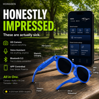 Nouvelles Lunettes Intelligentes IA 2026 Tendance avec Caméra HD, Recharge Magnétique, Appel WiFi et Bluetooth, Traduction, Étanche IPX-5, Monture en Titane, Application