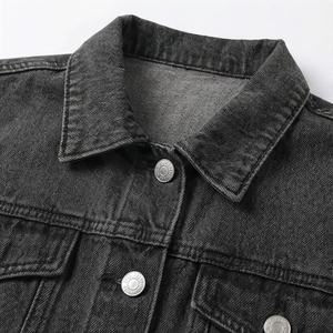 Veste en jean décontractée personnalisée pour hommes, grandes tailles, 100% coton, option logo sur le devant, respirante, veste d'hiver - Product Image 4