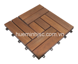 Baldosas de Madera de Acacia Modernas, 10 Listones, 300*300mm, Fáciles de Montar, de Vietnam, para Interiores y Exteriores - Product Image 4