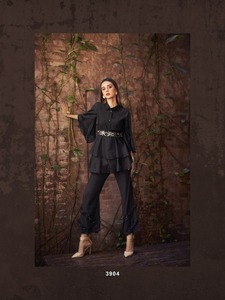 Nouveau 2023 Designer Party Wear Sexy Premium Quality Pure Viscose Organza Co Ord Set With Hand Work Fournisseur et exportateur indiens - Product Image 5