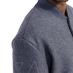 Chaqueta Bomber de lana para hombre, ropa de béisbol para la escuela, color rosa, con letras, OEM - Product Image 4