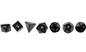 Dés en pierre de haute qualité Obsidienne noire Pierre précieuse naturelle Pierre gravée Ensembles de dés personnalisés Dés en pierre de cristal naturel Vikings - Product Image 2