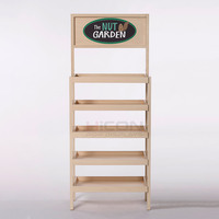 Nouveau modèle Étagère en bois écologique à cinq niveaux Présentoir à pain de supermarché pour boissons aux noix sèches Présentoir pour vente au détail