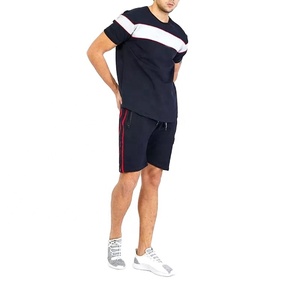 Ensemble 2 pièces décontracté d'été pour hommes T-shirt à manches courtes et short écologiques à motif uni disponibles en gros à un prix - Product Image 3