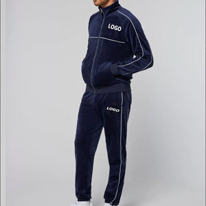 Proveedor Ropa deportiva Chándales de terciopelo Hombres Cremallera Chándal Gimnasio Atlético Velour Chándal - Product Image 4