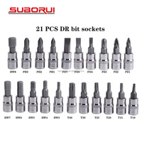 SUBORUI 46pc 1/4-In Clé à douille Outil Bit Clé à cliquet Jeu de douilles de réparation de voiture à main