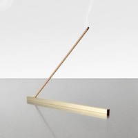 Soporte de incienso cilíndrico plateado, soporte de palo de metal de lujo moderno, accesorio de decoración de meditación hecho a mano, quemador de mesa elegante