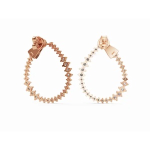 Boucles d'oreilles exclusives en or 14 carats avec cadre céleste Vénus, diamants de taille ronde, bijoux cultivés en laboratoire, vente en gros, fournisseur OEM - Product Image 3