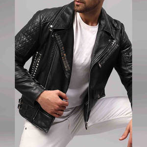 Chaqueta de Cuero para Hombre de Alta Calidad con Cuello Alto y Logotipo Frontal, Resistente al Viento, Personalizable, al por Mayor - Product Image 4