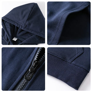 Vente en gros de sweats à capuche d'hiver décontractés pour hommes, 100% coton de haute qualité, brodés, à quart de zip, avec poches, fabrication OEM personnalisée - Product Image 5