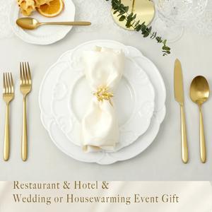 Ensemble de couverts modernes en acier inoxydable avec poignée de créateur, cuivre, argent, or et noir, couverts polis miroir pour hôtel - Product Image 6