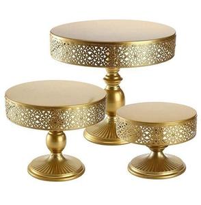 Support à gâteau en métal martelé doré populaire, élégant pour la table, hôtel, mariage, fête, pâtisserie, support à cupcakes - Product Image 5