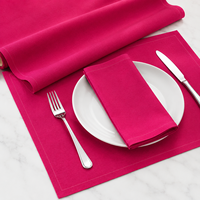 Napperons et serviettes en coton 100% fuchsia réutilisables et écologiques pour la décoration de table de mariage et de banquet