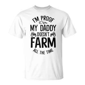 T-shirt pour enfants « Je prouve que mon papa ne fait pas la ferme toute la journée » - Idée cadeau promotionnel amusante - Product Image 3