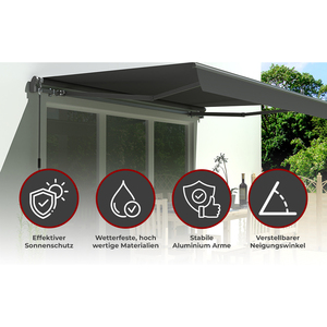 Système d'ombrage de balcon Sunshine Anthracite 3,95 x 2,5 m, auvent Jet-Line pour restaurants, fêtes, voile enduite télécommandée - Product Image 6