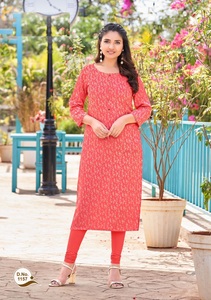 Kurtis imprimé en rayonne lourde nouvellement lancé pour les vêtements indiens pour femmes - Product Image 6