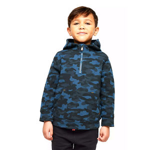 เสื้อมีฮู้ดสำหรับเด็กผ้าฝ้ายออร์แกนิกปักลายแขนยาวย้อมสีเรียบ - Product Image 1