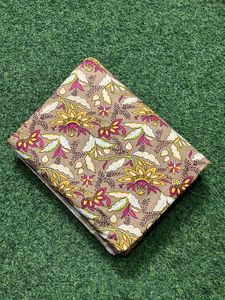 100% Premium lujo avellana marrón Nomex tela Floral mano bloque estampado ligero elegante confección decoración para niñas artesano - Product Image 5