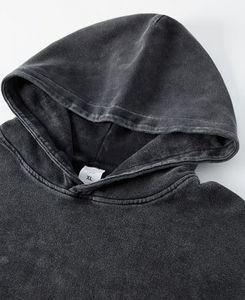 Veste de travail personnalisée en toile de canard lourd délavée avec doublure sweats à capuche zippés en coton mélangé pour hommes - Product Image 4