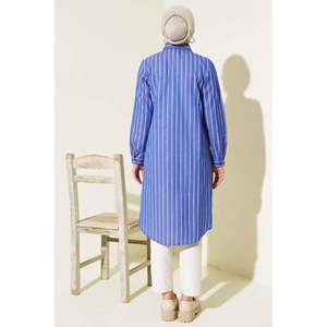 Chemise Rayée à Boutons Cachés Bleu Marine - Product Image 3