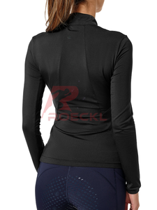 Horse riding athletic women top breathable fabric moisture wicking stylish lightweight stretch fit <b>equestrian</b> riding shirt - Product Image 2