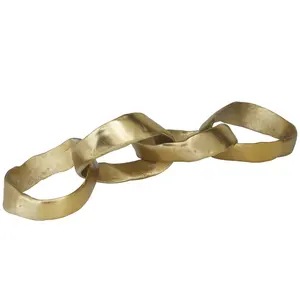 Novogratz Aluminum <b>Metal</b> <b>Chain</b> Sculpture or The Novogratz Aluminum <b>Chain</b> modern polished sculpture decorative gold - Product Image 2
