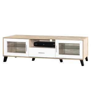 Essence Modern TV Cabinet Sonoma Oak Glass <b>Doors</b> Drawer Living Room Furniture - Product Image 2