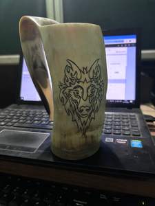 Taza de cuerno africano de lujo para café, té, vino, cerveza, diseño Animal tallado a mano para fiestas - Product Image 4