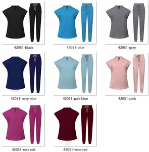 Mode femmes séchage rapide hôpital gommages LOGO personnalisé survêtement pantalon hauts ensemble dentaire médecin infirmière uniformes pour médical - Product Image 4