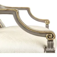 Ensemble de 2 fauteuils de salle à manger dorés, structure en bois massif sculpté, chaises d'appoint classiques pour salon et lecture