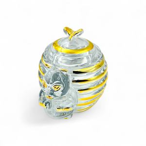 Elegante tarro de vidrio para dulces de 400ml con diseño de abeja y adorno dorado para contenedor de almacenamiento decorativo - Product Image 3